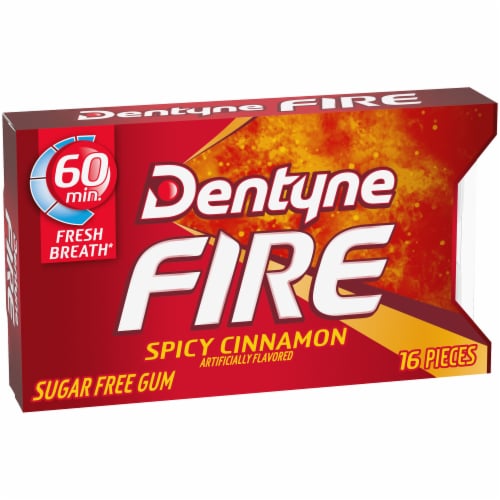 Dentyne Fire Spicy Cinnamon Sugar Free Gum Perspective: left