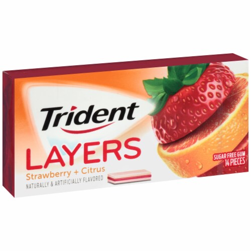 Trident Layers Strawberry & Citrus Sugar Free Gum Perspective: left