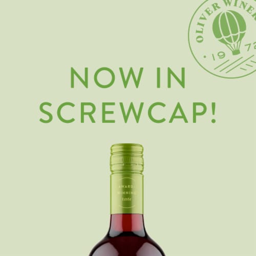 Oliver Winery Sweet Red Lime Wine Perspective: left