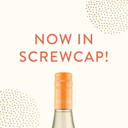 Oliver Winery Peach Pie Wine Perspective: left