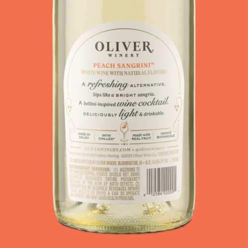 Oliver Winery Peach Sangrini Wine Cocktail Perspective: left
