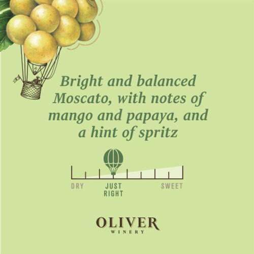 Oliver Winery Vine Series Moscato Indiana White Wine Perspective: left