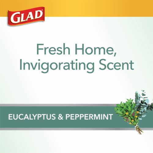 Glad ForceFlex MaxStrength with Clorox Eucalyptus and Peppermint Tall Kitchen Drawstring Trash Bags Perspective: left