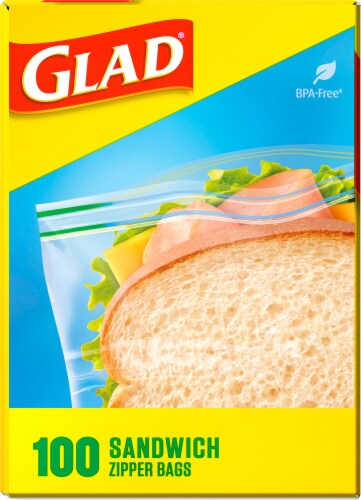 Glad® Zipper Food Storage Sandwich Bags Perspective: left