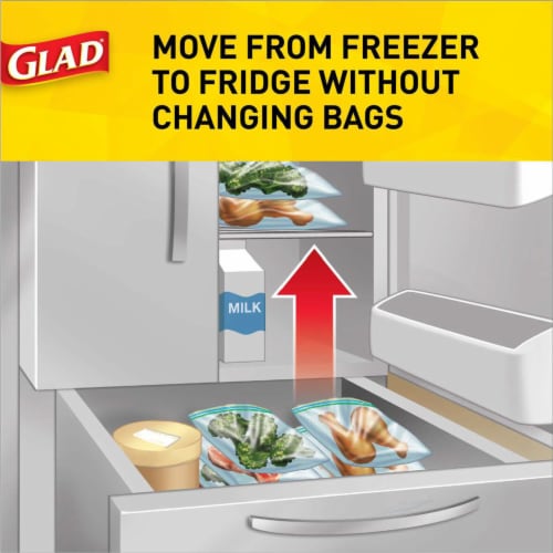 Glad Zipper Gallon Food Storage and Freezer Plastic Bags Perspective: left