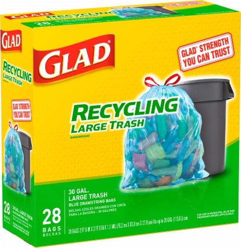 Glad Recycling Blue Large Drawstring Bags, 28 ct - Food 4 Less