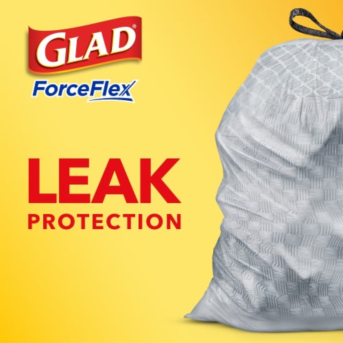 Glad ForceFlex Tall Kitchen Drawstring OdorShield Trash Bags Perspective: left