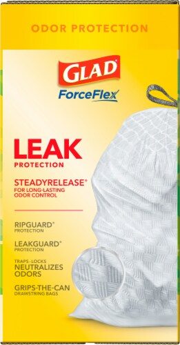 Glad® ForceFlex with Gain Original Scent Tall Kitchen 13-Gallon Drawstring Trash Bags Perspective: left