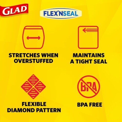 Glad FLEX'N SEAL Gallon Food Storage Plastic Bags Perspective: left