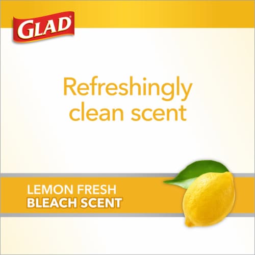 Glad with Clorox Lemon Fresh Bleach Scent Small Drawstring Trash Bags Perspective: left