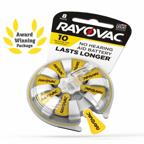 Rayovac® Hearing Aid Carbon Zinc Size 10 Batteries Perspective: left