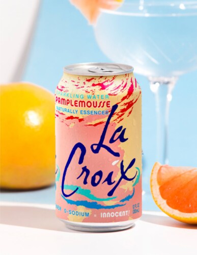 LaCroix® Pamplemousse Grapefruit Flavored Sparkling Water Cans Perspective: left