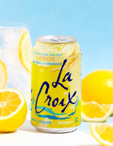 LaCroix® Lemon Flavored Sparkling Water Cans Perspective: left