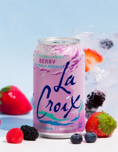 LaCroix® Naturally Berry Essenced Flavored Sparkling Water Cans Perspective: left