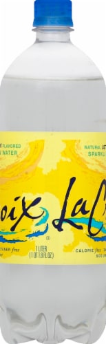LaCroix Lemon Flavored Sparkling Bottled Water Perspective: left