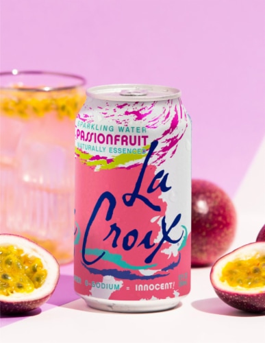 LaCroix® Passionfruit Flavored Sparkling Water Cans Perspective: left