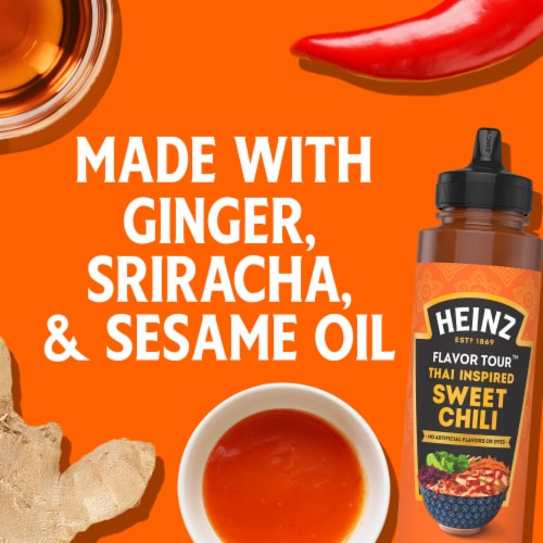 Heinz Flavor Tour Thai Inspired Sweet Chili Sauce, Bottle Perspective: left