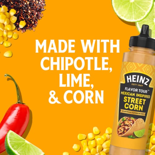 Heinz Flavor Tour Mexican Inspired Street Corn Sauce, Bottle Perspective: left