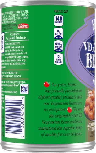Heinz Vegetarian Beans in Rich Tomato Sauce Perspective: left