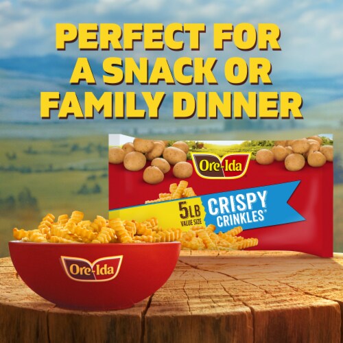Ore-Ida Crispy Crinkles French Fried Potatoes Value Size, Bag Perspective: left