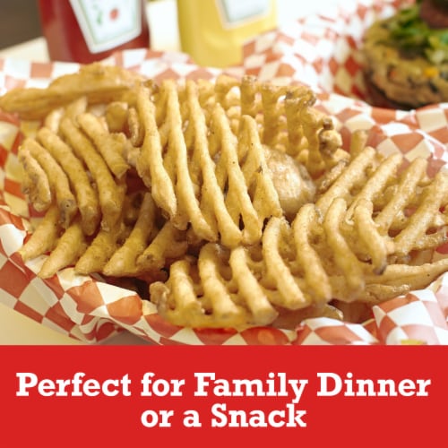 Ore-Ida Golden Waffle French Fries Fried Frozen Potatoes Perspective: left