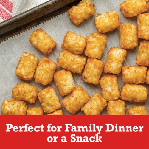 Ore-Ida Golden Tater Tots Seasoned Shredded Frozen Potatoes Value Size Perspective: left