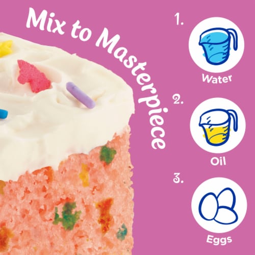 Pillsbury Funfetti Strawberry Cake Mix with Candy Bits Perspective: left