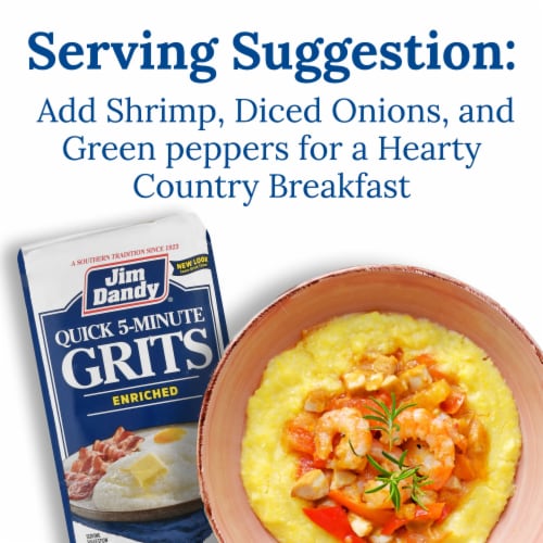 Jim Dandy Quick Grits, 5 lb Bag (80 oz) Perspective: left