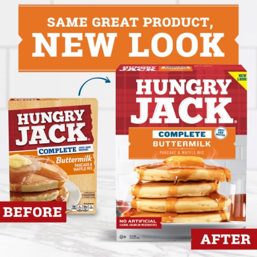 Hungry Jack Complete Buttermilk Pancake Mix and Waffle Mix Perspective: left