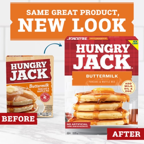Hungry Jack Buttermilk Pancake Mix and Waffle Mix Perspective: left
