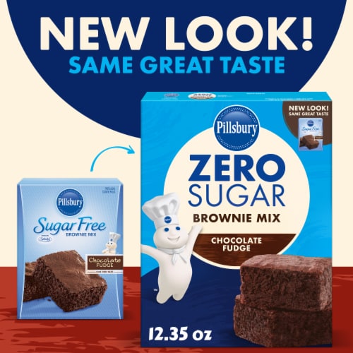 Pillsbury Zero Sugar Chocolate Fudge Flavored Brownie Mix Perspective: left