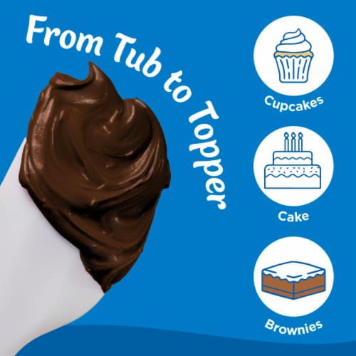 Pillsbury Creamy Supreme Chocolate Fudge Flavored Frosting Perspective: left
