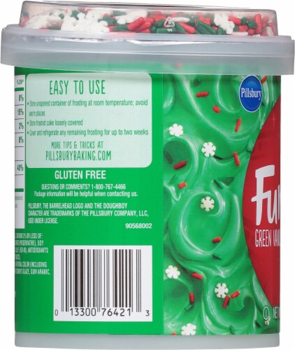 Pillsbury Funfetti® Holiday Green Vanilla Frosting Perspective: left