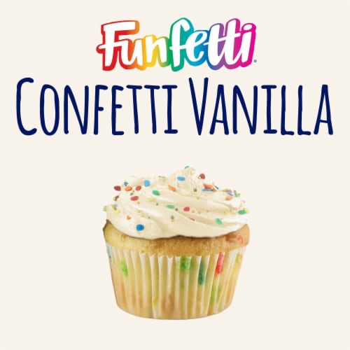 Pillsbury Funfetti Confetti Vanilla Frosting Perspective: left