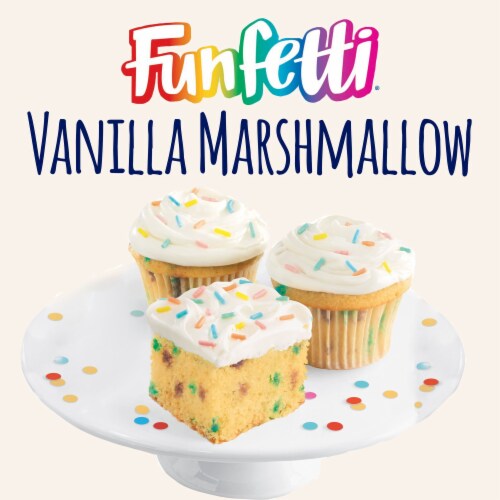 Pillsbury Fluffy Frost Funfetti Vanilla Marshmallow Flavored Frosting Perspective: left