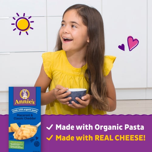 Annie's Classic Cheddar Mac N Cheese Macaroni and Cheese Dinner Perspective: left