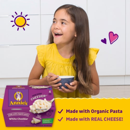 Annie's Organic White Cheddar Microwave Mac and Cheese Cup Perspective: left