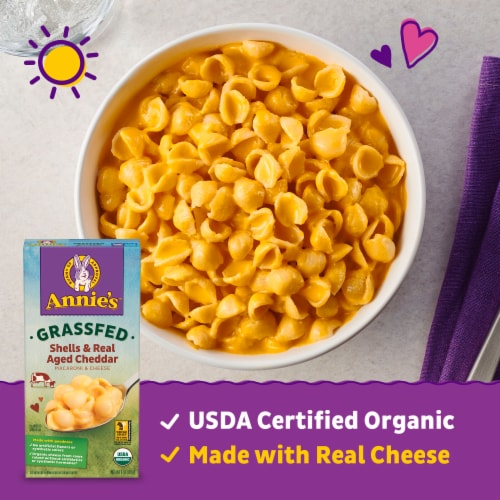 Annie's™ Organic Grassfed Shells and Real Aged Cheddar Mac N Cheese Dinner Perspective: left