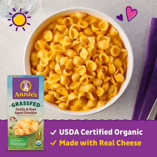 Annie's™ Organic Grassfed Shells and Real Aged Cheddar Mac N Cheese Dinner Perspective: left