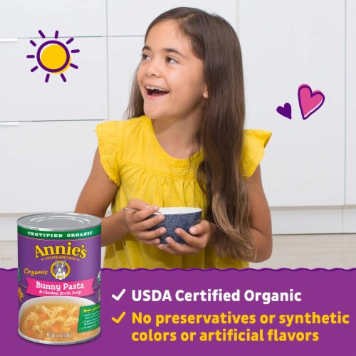 Annie's™ Organic Bunny Pasta & Chicken Broth Soup Perspective: left