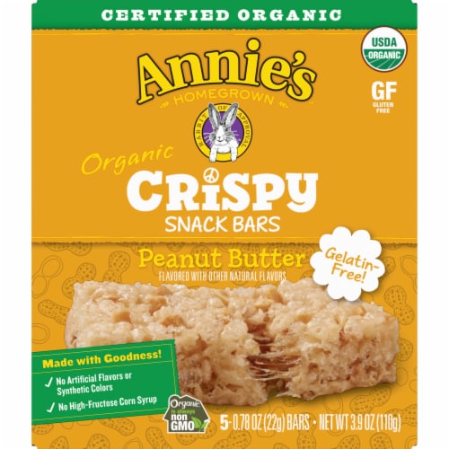 Annie's™ Organic Gluten Free Peanut Butter Crispy Snack Bars Perspective: left