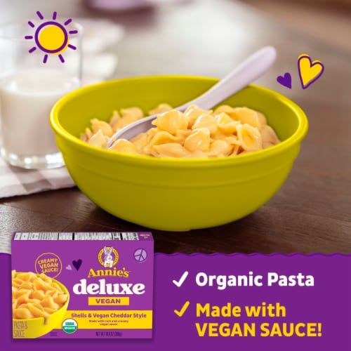 Annie's Deluxe Vegan Mac and Cheddar Shells Perspective: left