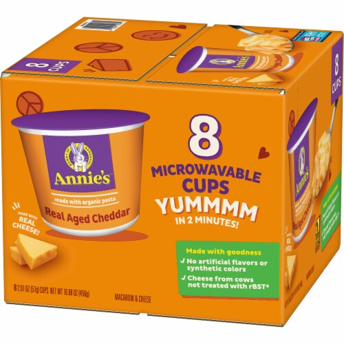 Annie's Real Aged Cheddar Mac N Cheese Macaroni and Cheese Dinner Perspective: left