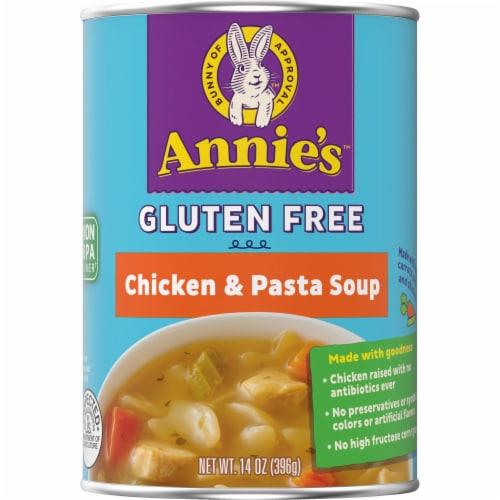 Annie's Gluten Free Chicken and Pasta Canned Soup Perspective: left