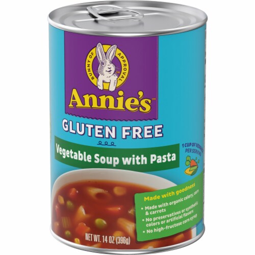Annie's Gluten Free Vegetable and Pasta Canned Soup Perspective: left