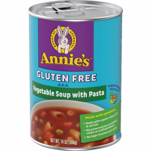 Annie's Gluten Free Vegetable and Pasta Canned Soup Perspective: left