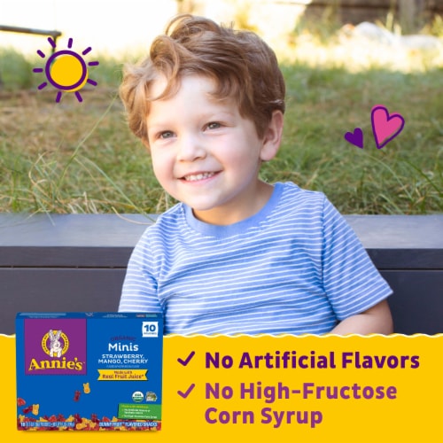 Annie's Organic Minis Bunny Fruit Flavored Snacks Perspective: left