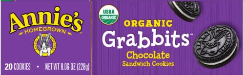 Annie's™ Homegrown Organic Grabbits Chocolate Sandwich Cookies Perspective: left
