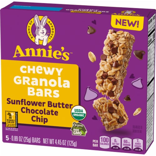 Annie's Sunflower Butter Chocolate Chip Chewy Granola Bars Perspective: left
