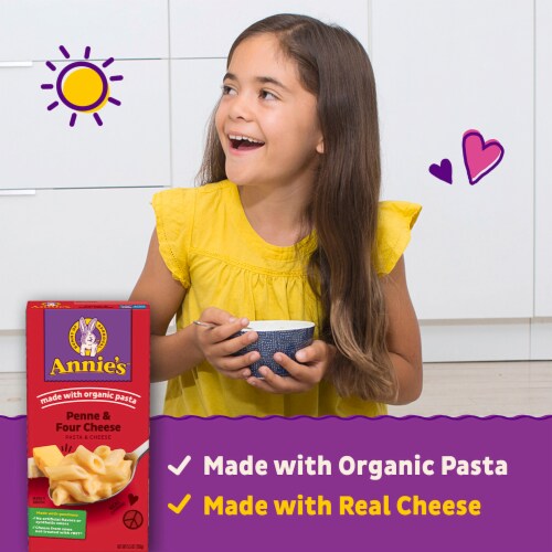 Annie’s Four Cheese Penne Macaroni and Cheese Dinner with Organic Pasta Perspective: left